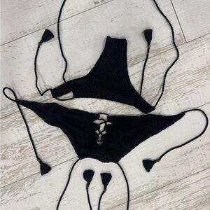 Victoria's Secret Black Crochet Swimwear